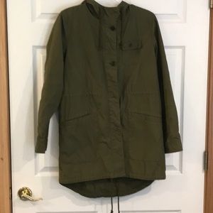 Hooded Women’s Button Up Utility Jacket